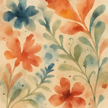 Abstract Watercolor Florals on Painter&rsquo;s Paper