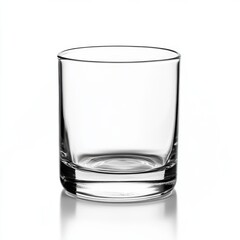 Empty glass on white background in studio setting