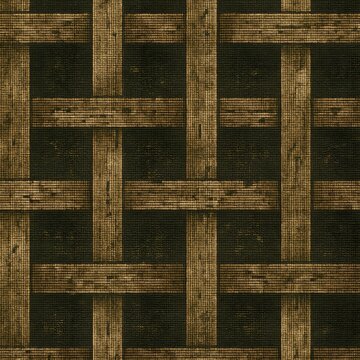 Pixelated Wooden Lattice with Moss Detail