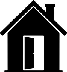 house with an open door vector illustration