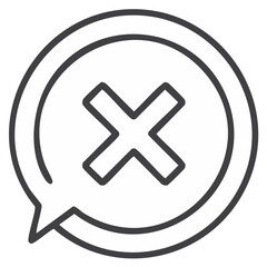 Fototapeta premium Cancel message icon in outline style showing error and wrong in dialog box