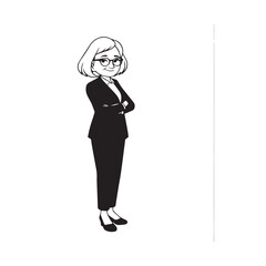 Old people black and white illustration vector image simple minimalist artwork design template
