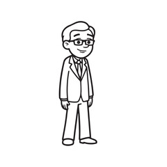 Old people black and white illustration vector image simple minimalist artwork design template
