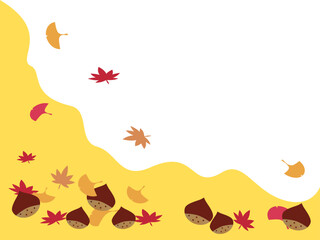 栗と落ち葉の背景