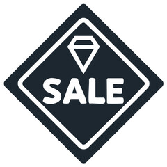 Elegant Diamond Sale Icon for Retail Promotion Marketing Advertising Discount Offer Special Deal
