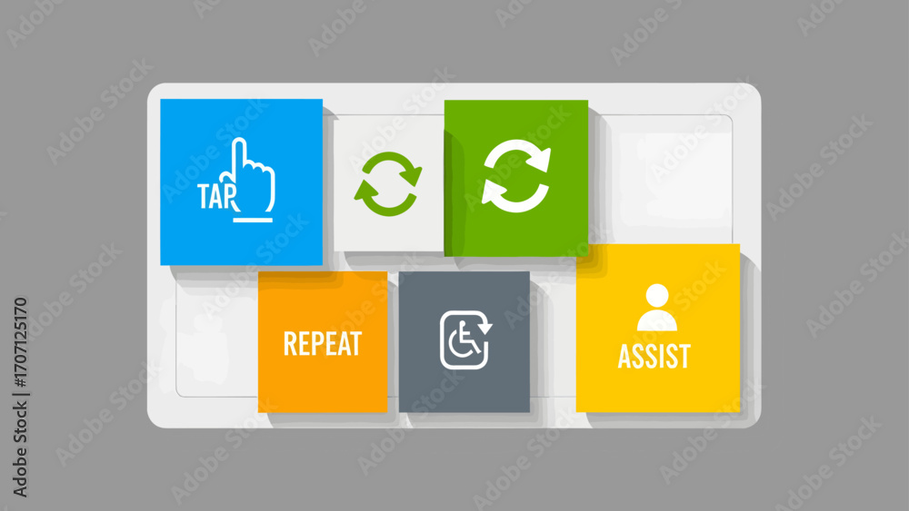 Wall mural modern flat design concept with a set of user interface icons for web and mobile applications, inclu