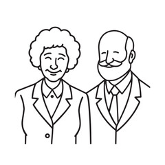 Old people black and white illustration vector image simple minimalist artwork design template

