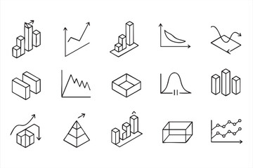 Dynamic Statistical Illustrations: A collection of vector graphics showcasing various charts and diagrams, meticulously crafted for data visualization and analytical presentations. 
