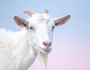Goat portrait, Goats are among the first domesticated animals