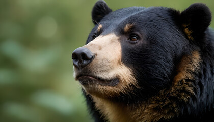 closeup of a spectacled bear