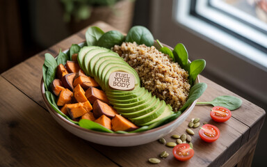 Vibrant Vegan Salad Bowl Fresh Ingredients in a Healthy Meal