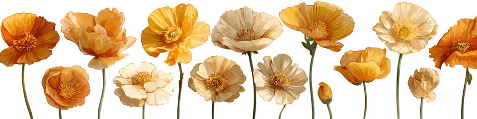 Fototapeta premium Cluster of pale orange and cream flowers