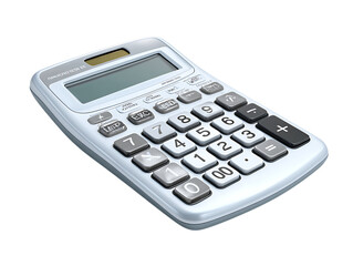 Calculator isolated on transparent background, a device used for performing mathematical calculations with buttons and a display