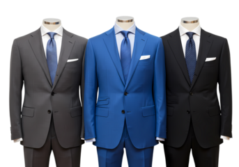 Men's Suits: Gray, Blue, and Black Business Professional Attire