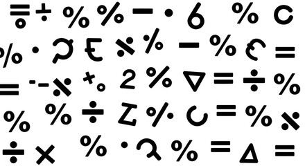 Seamless vector math symbols pattern for education and business.