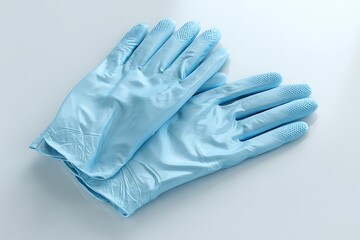 Clean blue medical gloves, essential protection for healthcare professionals and lab workers, safety first