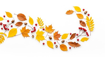 Autumnal Leaves and Berries Arrangement.