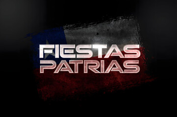 Fiestas Patrias with Distressed Chilean Flag Background