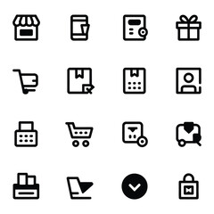 Shopping icons collection store mobile