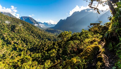 Lush mountain valley vista