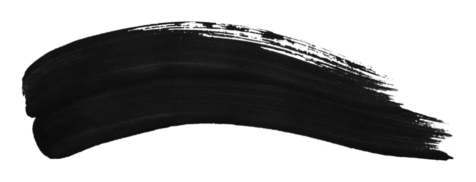 black watercolor background. Artistic hand paint. Isolated on transparent background.