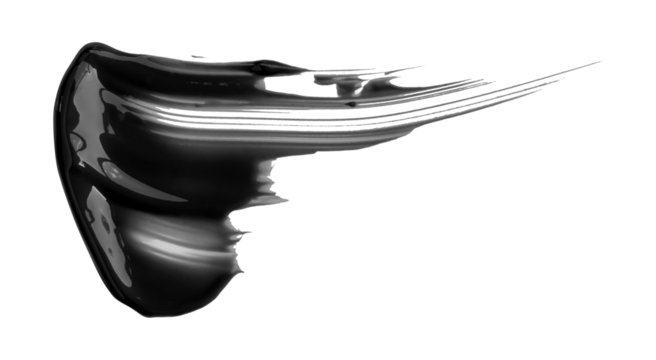 black watercolor brush isolated on transparent background - Powered by Adobe