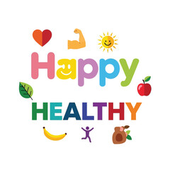 Aesthetic Happy and Healthy Positive Vibes Groovy Retro Good Vibes Graphic