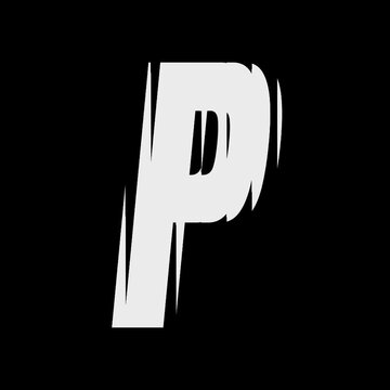 Sliced Glass White Letter P Distortion Motion Graphic Loop