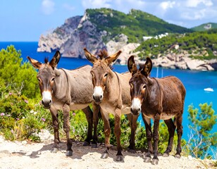 Three Donkeys The Sea