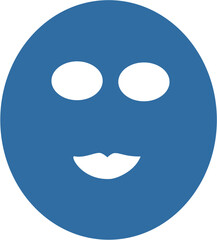 Blue Face Mask Icon for Beauty Treatment