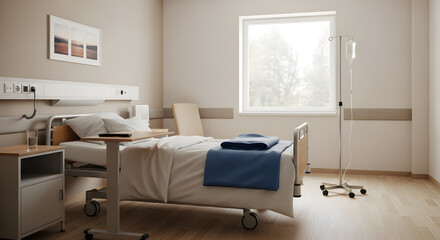 A minimalist home office setup featuring a floating desk with a laptop and a chair, complemented by wall shelves and a window.