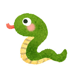 かわいいヘビの手描きイラスト素材