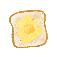 かわいいトーストの手描きイラスト素材