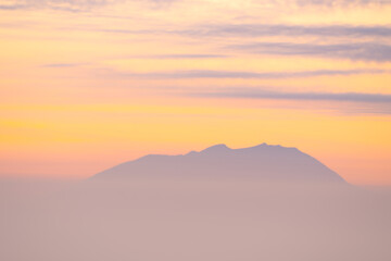 sunset over mountains
