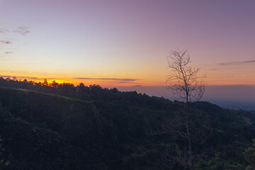 sunset in the mountains