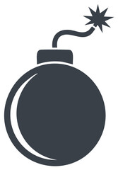 Obraz premium Cartoon Bomb with a Lit Fuse Icon Round Graphic