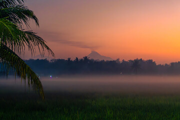 sunrise in the cold morning