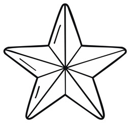 Obraz premium Classic five pointed star outline graphic icon vector illustration for achievement award or festive decoration design