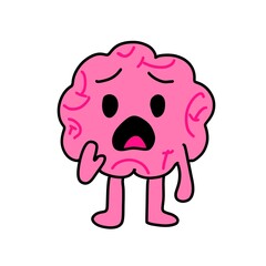 Funny Brain Mascot Illustration Art
