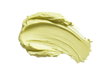 Light lime green, creamy, textured smear