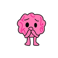 Cartoon Brain Mascot Design Art