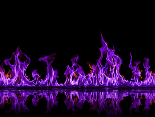Purple flames on black background with glowing fire, burning smoke, abstract energy, vibrant light, mystical power and fantasy concept.