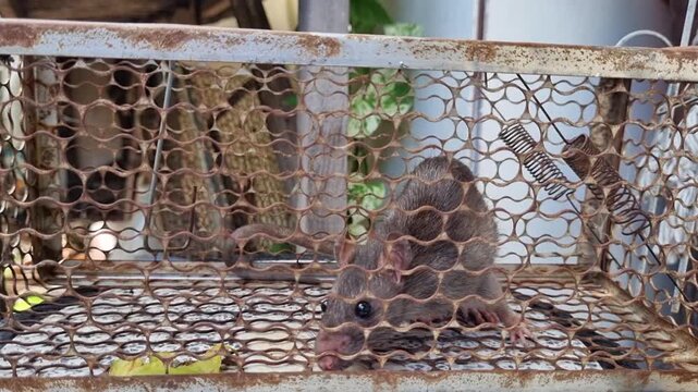 Waiting for release, Mouse is trapped in a cage and is looking for a way out. trapped, suffering, cute, freedom, rattus, imprisoned, sanitation .