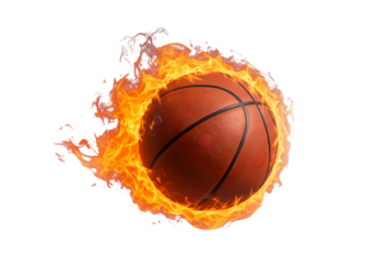 Fiery Basketball: Intense Sports Graphic
