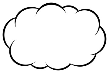シンプルなアメコミ風の雲型吹き出しのイラスト