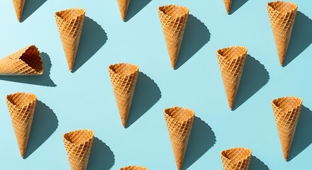 Empty Waffle Ice Cream Cones Pattern.