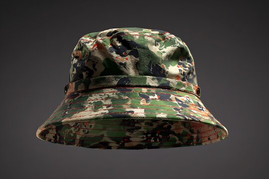 Stylish camouflage bucket hat for modern outdoor adventures or urban fashion statements with a trendy and unique design statement piece