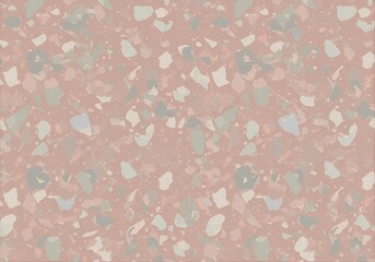 Terrazzo Seamless Pattern with Neutral Pastel Colors