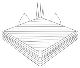 Illustration of a Folded Handkerchief, Hanky, or Bandana with Decorative Elements