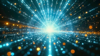 Blue Orange Technology Sensing Light Ray Background